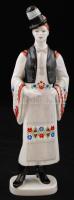 Hollóházi népviseletes férfi, kézzel festett jelzett, hibátlan, m:29 cm