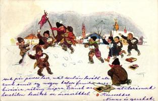 Snowball fight, Nr. 2646/4. s: Pólya Tibor