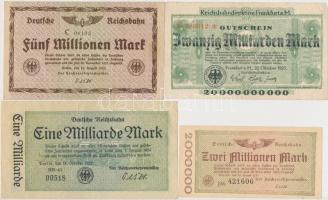 Németország / Weimari Köztársaság 1923. 10db klf Birodalmi Vasút bankjegy T:vegyes Germany / Weimar Republic 1923. 10pcs of diff Deutsche Reichsbahn banknotes C:mixed