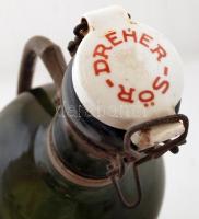 Dreher nagyméretű csatos sörös üveg, hibátlan, m: 33 cm