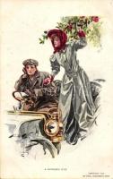 A modern eve / Romantic couple in automobile, Reinthal & Newman Series 123. s: Harrison Fisher (EB)