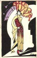 A Magyar Művészeti Vállalat művészlapja / Hungarian art postcard s: Sárossy