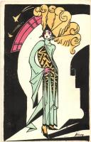 A Magyar Művészeti Vállalat művészlapja / Hungarian art postcard s: Sárossy