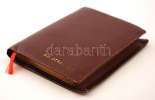 1942 Autotaxi R.T. naptár bőrkötésben arany lapszélekkel, 11x8cm