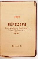 1960 Népszava naptár bőrkötésben, 12x8cm