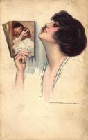 Italian art postcard, lady, Anna & Gasparini 372-4. s: Nanni (EK)