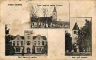 Somlószőlős, Evangélikus templom, paplak és iskola, Báró Watzdorff kastélya, Római katolikus templom (fa)