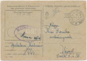 1944 Rajzos tábori postai levelezőlap, 10x15cm
