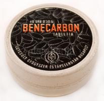 Benecarbon Tabletta, Egyesült Gyógyszer és Tápszergyár Budapest, fémdoboz, 5x2cm