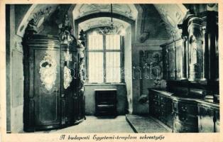 Budapest V. Egyetemi templom sekrestyéje, belső (ázott / wet damage)
