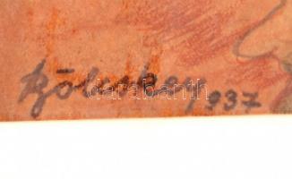 Bölcskey Ferenc (1897-?): Velence. Vegyes technika, papír, jelzett, üvegezett keretben, 30×42 cm