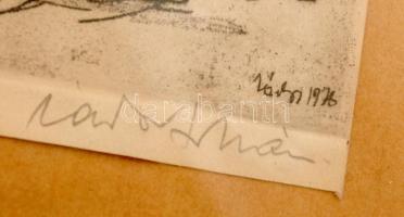 Zádor István (1882-1963): Gémeskút. Rézkarc, papír, sérült, üvegezett keretben, 25×33 cm