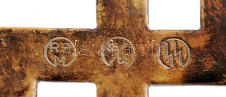 Nemzetiszocialista zászlócsúcs sassal és horogkereszttel, gyűjtői másolat, jelzett, m: 17,5 cm