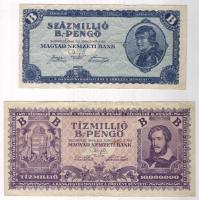 1946. 10.000.000B.-pengő + 100.000.000B.-pengő T:II/III