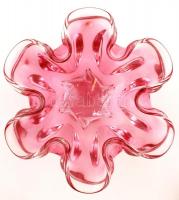 Dekoratív kínáló, formába öntött, jelzés nélkül, hibátlan, d:26 cm, m:14 cm