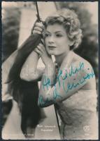 Ruth Leuwerik (1924-)német színésznő  saját kezű aláírása egy őt ábrázoló fotólapon, 15x10cm/ Signat...