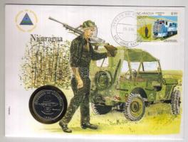 Nicaragua 1984. 100C, katonai motívumú érmés boríték