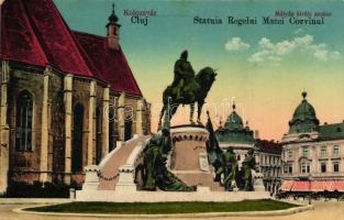 Kolozsvár, Mátyás király szobor / statue, vissza So. Stpl EB(