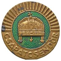 1942. "Csapatcsendőr" préselt, aranyozott vaslemez (46,5mm) T:2,2- Hungary 1942. "Troops' Gendarmerie" metal badge (46,5mm) C:XF,VF Sallay 70/a.