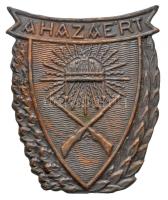 ~1930. "A Hazáért" Br polgári lövészjelvény (33x39,5mm) T:2 Hungary ~1930. "For the Motherland" Br civilian rifleman's badge (33x39,5mm) C:XF