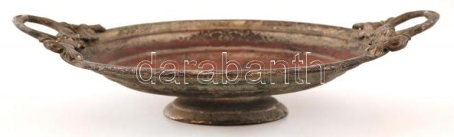 Antik ón gyümölcsöskosár, repedésekkel, jelzés nélkül, 36×22 cm