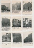 1956 Épületek, házak emberek a forradalom idejéből, mindegyik egyenként feliratozva, 9x6 cm