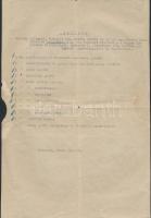 1944 A Magyar Általános Hitelbank által kiadott zárt letétekről szóló határozmánya, jegyzéke a letét...