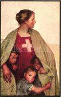 Bundesfeier Postkarte 1917 / Swiss Red Cross propaganda card, Henri Dunant, 5 Ga. s: Eug. Burnand
