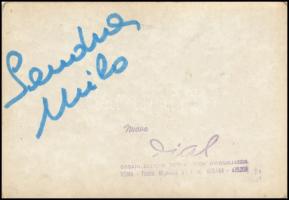 Sandra Milo(1935-) olasz fotómodell, színésznő aláírása az őt ábrázoló fotólap hátoldalán