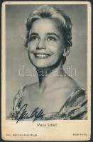 Maria Schell (1926-2005) osztrák/svájci színésznő aláírása az őt ábrázoló fotólap hátoldalán