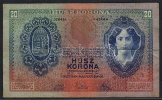 1907. 20K T:II/III bal oldalon beszakadva