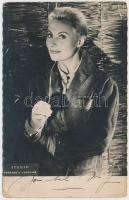Michele Morgan (1920-) francia színésznő saját kezű aláírása az őt ábrázoló fotólapon /
autograph s...