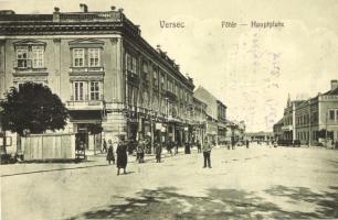Versec, Vrsac; Főtér, Hauptplatz; Kirchner J. E. özv. kiadása / main square, shops