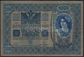 1902. 1000K piros "Magyarország" körbélyegző András-kereszttel T:III