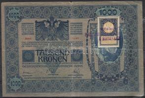 1902. 1000K ellenbélyeggel + hátoldalon ovális lila bélyegzővel T:III