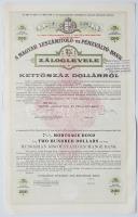 1945. "Magyar Leszámítoló és Pénzváltó Bank" záloglevele 200US$ R!