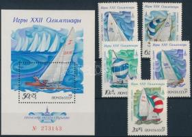 1978 Nyári olimpia, vitorláshajók sor Mi 4781-4785 + blokk 133