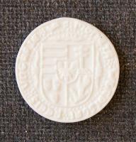 1976. "II.Ulászló" guldiner érem mázatlan Zsolnay porcelán utánlenyomata R! Csak 1000db! Eredeti tokban!