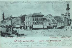 1899 Sopron, Oedenburg. Várkerület, várostorony; Kummert N. Lajos kiadása