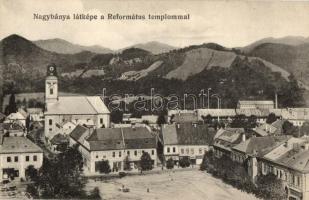 Nagybánya, Református templom, Vajda Márton üzlete; kiadja Kovács Gyula / Calvinist church, shop
