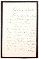 cca 1900 Dessewffy Arisztid (1854-1922) a Képviselőház titkárának személyes hangvételű, saját kézzel írt levele barátjához, melyben gratulál közelgő házasságához, aláírásával