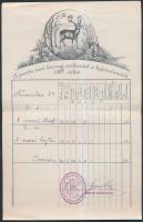 1938 A pusztavacsi hercegi cserkészetek és vadászatok kimutatása, a hercegi erdőtanácsos aláírásával