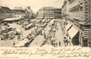 Zagreb, Agram; Jelacicev trg / Jelacic Square, market place