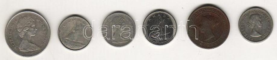 Kanada 1964-1966. 10c Ag T:3; 1984. T:2/3; 1965. 25c Ag T:2/3 + Ceylon 1901. 1c T:3