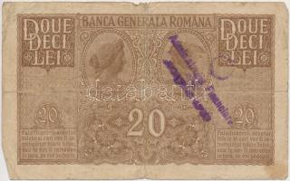 Románia / Német megszállás 1917. 20L felülbélyegzéssel T:III- Romania / German occupation 1917. 20 Lei with overprint C:VG