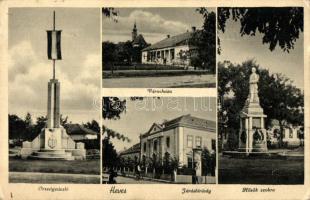 Heves, Országzászló, Városháza, Járásbíróság, Hősök szobra (Rb)