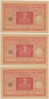 Németország / Weimari Köztársaság 1920. 2M (3x) sorszámkövetők, barna sorszám T:I Germany / Weimar Republic 1920. 2 Mark (3x) sequential serials, with brown serial C:UNC