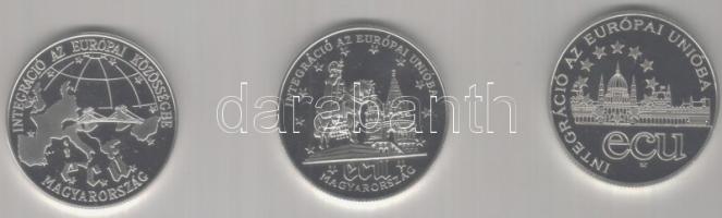 1993-94. "Integráció az EU-ba" 500Ft Ag + 1995. 1000Ft (csak 5000db) sor (3 klf) T:BU Ered...