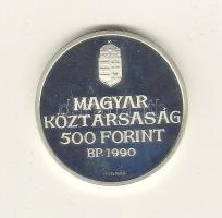 1990. "Kölcsey Ferenc" 500Ft Ag T:PP Eredeti díszdobozban, tanúsítvánnyal, csak 5000db!