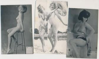 11 db erotikus fotó a 60'-as évekből, 8x6 és 14x9 cm közötti méretekben /
11 erotic photos, 8x...